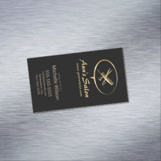 Cartão De Visitas Magnético Logotipo em pente de tesoura linda Maquiagem Belez