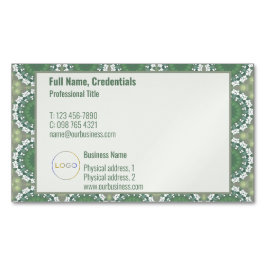 Cartão De Visitas Magnético Logotipo moderno Elegante Primavera Floral Abstrat