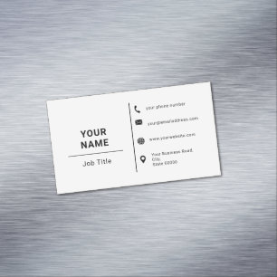 Cartão De Visitas Magnético Logotipo Personalizado Da Tipografia Minimista Pre