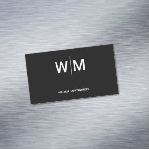 Cartão De Visitas Magnético Logotipo preto   Empresa empresarial