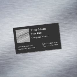 Cartão De Visitas Magnético Logotipo Quadrado Personalizado Fundo Preto Texto 
