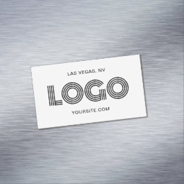 Cartão De Visitas Magnético Logotipo Retangular Moderno Preto Promocional