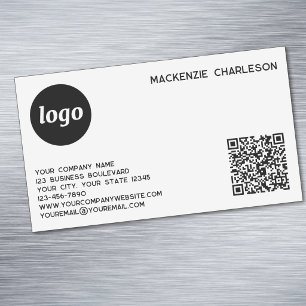 Cartão De Visitas Magnético Logotipo Simples e Código QR
