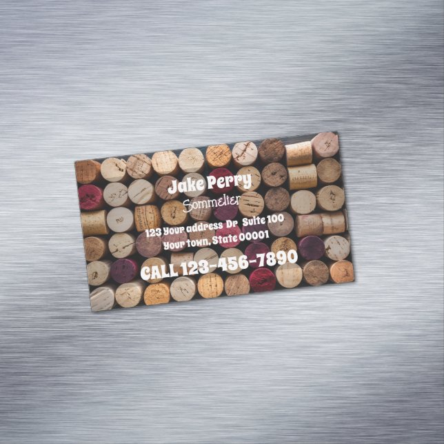 Cartão De Visitas Magnético Loja de bebidas Sommelier (Posição Original)