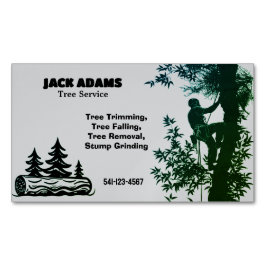 Cartão De Visitas Magnético Lumberjack Tree Service Magnetic Business Card