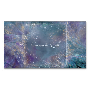 Cartão De Visitas Magnético Luz Fluente Celestial Indigo Ouro Poeira Estelar