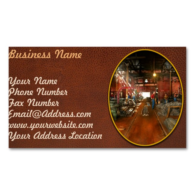 Cartão De Visitas Magnético Machinista - Bombeando partes 1905 (Frente)