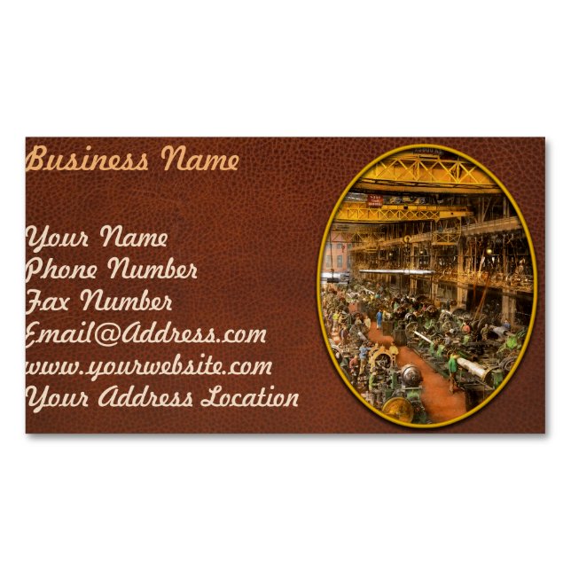 Cartão De Visitas Magnético Machinista - Guerra - Na fábrica de canhões 1917 (Frente)