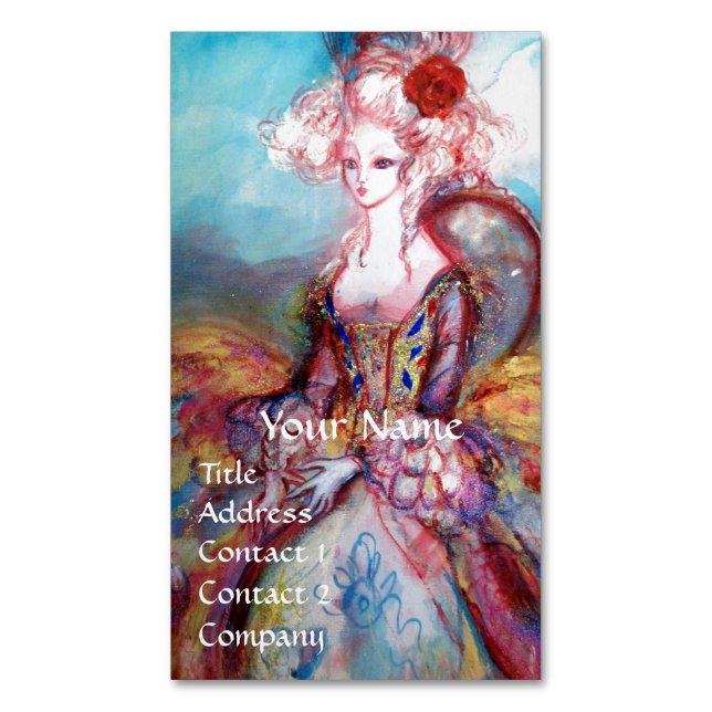 Cartão De Visitas Magnético MADAME POMPADOUR, Beauty, Salon, Spa, Makeup Artis (Frente Vertical)