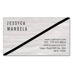 Cartão De Visitas Magnético Madeira Branca Moderna