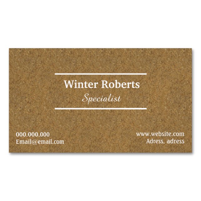 Cartão De Visitas Magnético Madeira chique da cortiça (Frente)