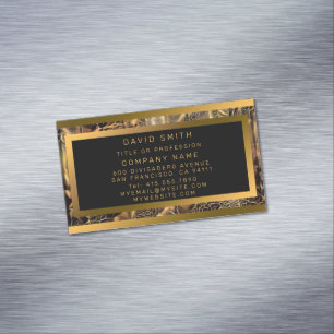 Cartão De Visitas Magnético Madeira exclusiva de luxo Dourada