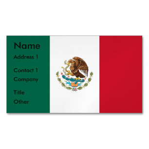 Cartão De Visitas Magnético Magnet de Cartão de Visita com Bandeira do México