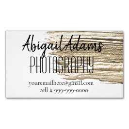 Cartão De Visitas Magnético Magnet Mínimo Personalizado de Pintura Dourada Mod