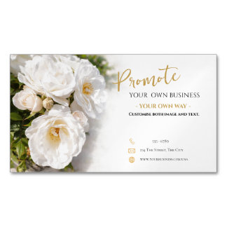 Cartão De Visitas Magnético Magnetic Business Card Floral Template