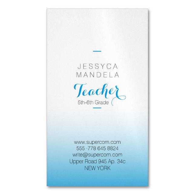 Cartão De Visitas Magnético Magnética para Professores (Frente Vertical)