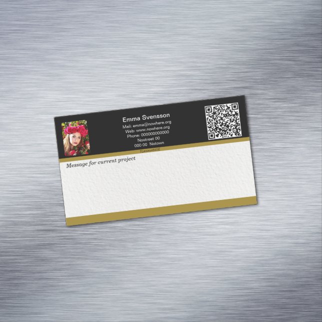 Cartão De Visitas Magnético Magnetiska visitkort — Connect, Elegant (Posição Original)