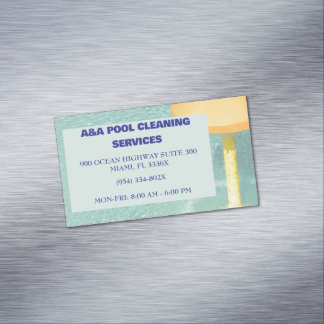 Cartão De Visitas Magnético Manutenção de Piscina Azul