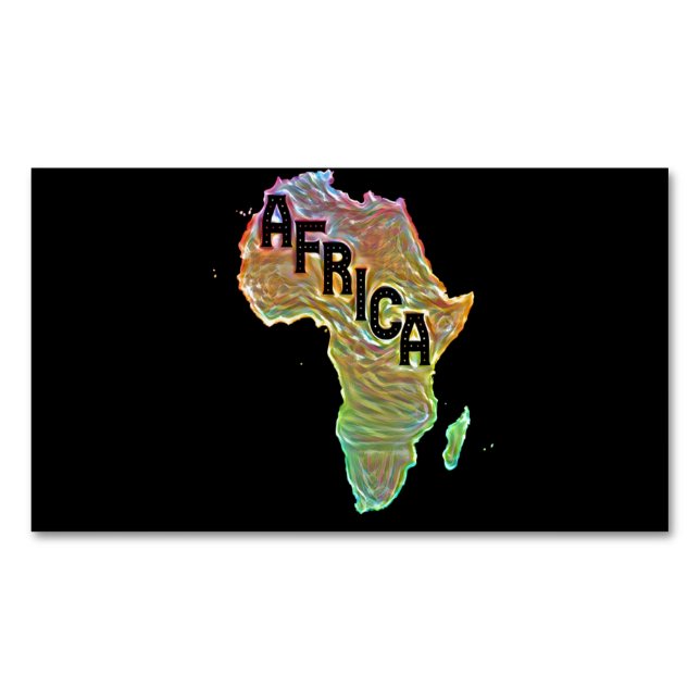 Cartão De Visitas Magnético Mapa da África com o Retro África Cartão de visita (Frente)