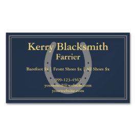 Cartão De Visitas Magnético Marinho + solução e triagem Dourada do guerreiro