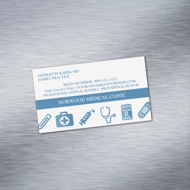 Cartão De Visitas Magnético Médico (Posição Original)