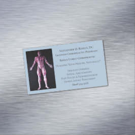 Cartão De Visitas Magnético Médico Chiroprático com Terapêutica Azul de Massag