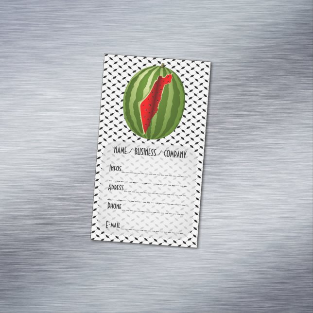 Cartão De Visitas Magnético Melancia Palestina - Fatia de Mapa (Posição Original)