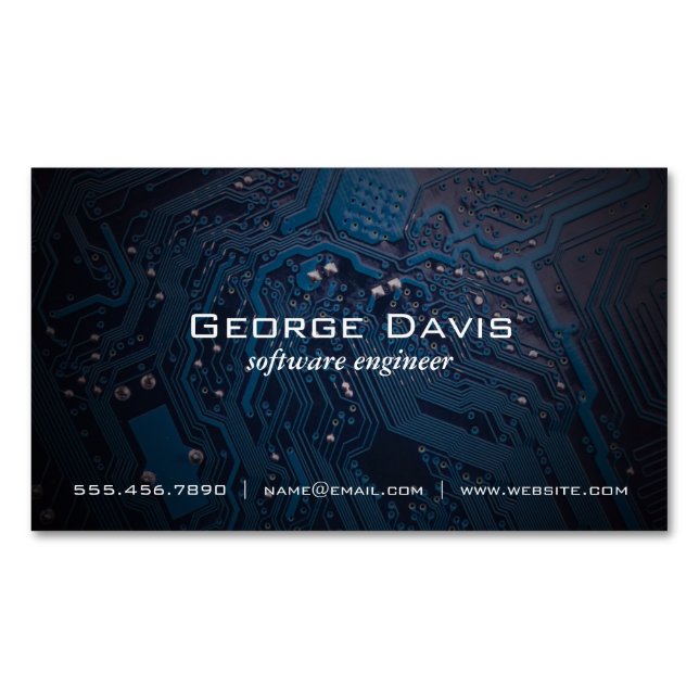 Cartão De Visitas Magnético Microchip | Engenheiro de software (Frente)