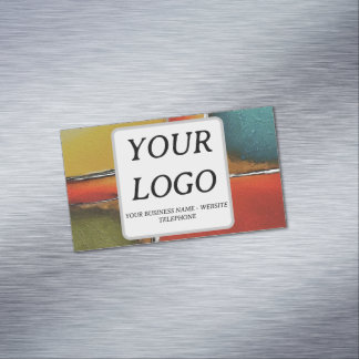 Cartão De Visitas Magnético Minimalismo de cor bloqueando o Promocional comerc