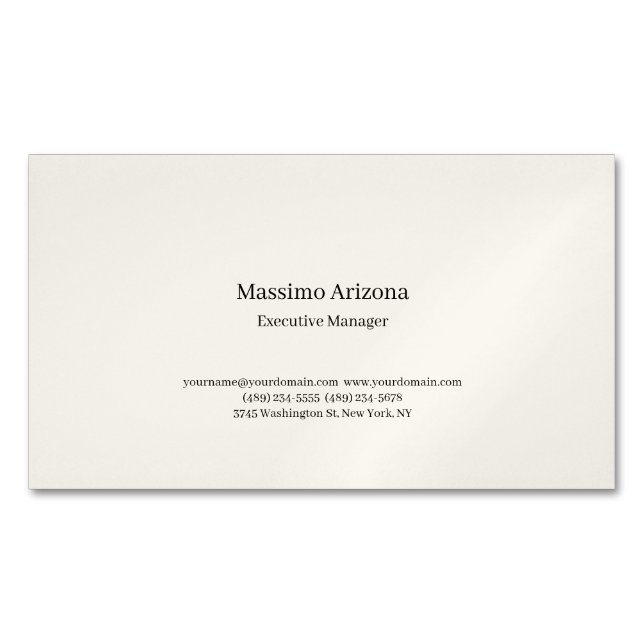 Cartão De Visitas Magnético Minimalist Modern Plain  (Frente)