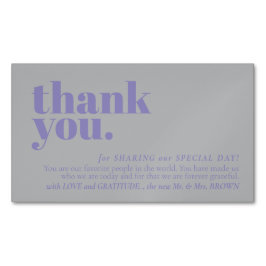 Cartão De Visitas Magnético Minimalist Thank You note left Lavender Silver