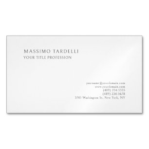 Cartão De Visitas Magnético Minimalista Clássico Simples Profissional
