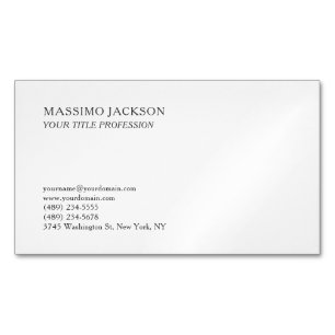 Cartão De Visitas Magnético Minimalista Clássico Simples Profissional