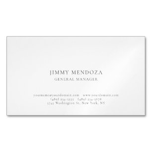Cartão De Visitas Magnético Minimalista Moderno Simples Profissional