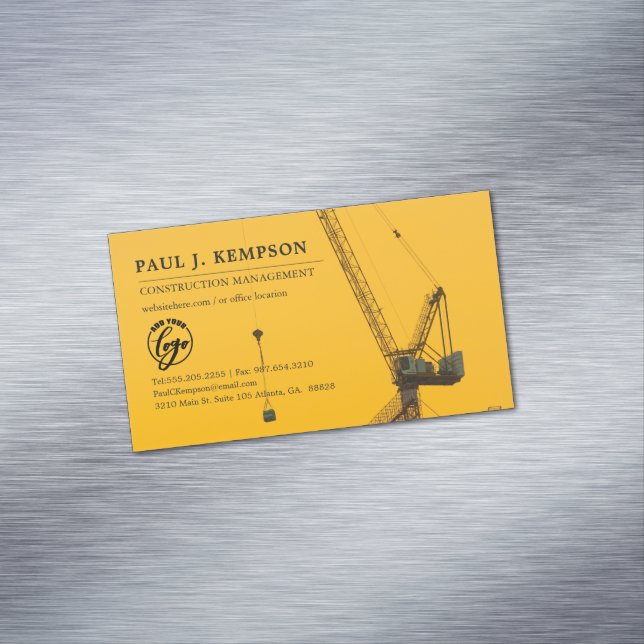 Cartão De Visitas Magnético Mínimo da grua sunset | (Posição Original)