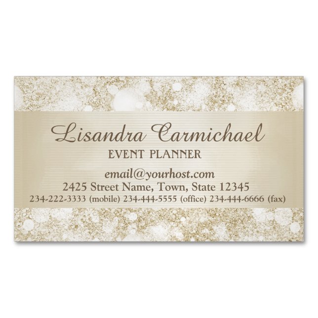 Cartão De Visitas Magnético Mocha Cream Bokeh Magnético Cartão de visita (Frente)