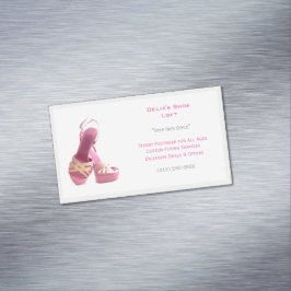 Cartão De Visitas Magnético Moda Cinza rosa Calçado feminino
