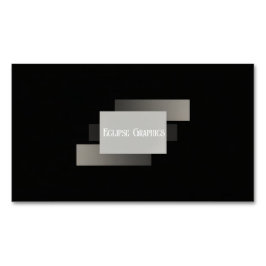 Cartão De Visitas Magnético Modern Minimalist Layered Geometric Grey Black