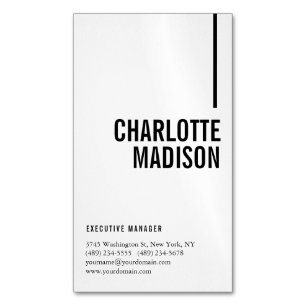 Cartão De Visitas Magnético Moderno Simples Branco Moderno Minimalista Simples