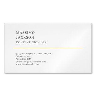 Cartão De Visitas Magnético Moderno Simples Preto Branco Minimalista 