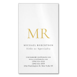Cartão De Visitas Magnético Monograma Minimalista Clássico Profissional Simple