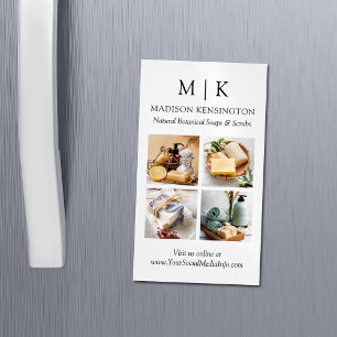 Cartão De Visitas Magnético Monograma minimalista ou adição de logotipo 4