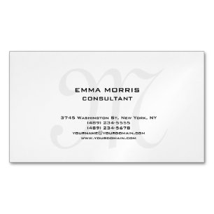 Cartão De Visitas Magnético Monograma Moderno Simples Minimalista Simples