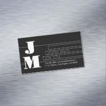 Monograma Preto e Branco Retro-moderno Personalizá