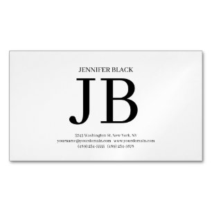 Cartão De Visitas Magnético Monograma Profissional Preto Branco Luxo Grosso