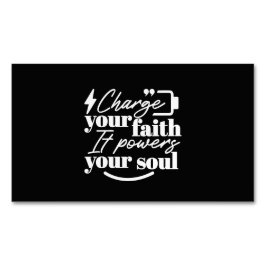 Cartão De Visitas Magnético Motivational Christian Quote – Charge Your Faith
