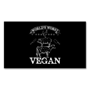 Cartão De Visitas Magnético Mundos: Pior Vegan Meat CHURRASCO Chicken Pig Cow
