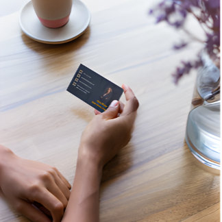 Cartão De Visitas Magnético Navy Blue Gold Photo Attorney Business Card