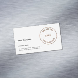 Cartão De Visitas Magnético Nome da empresa Seu logotipo branco