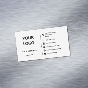 Cartão De Visitas Magnético Nome do logotipo personalizado Informações sobre o
